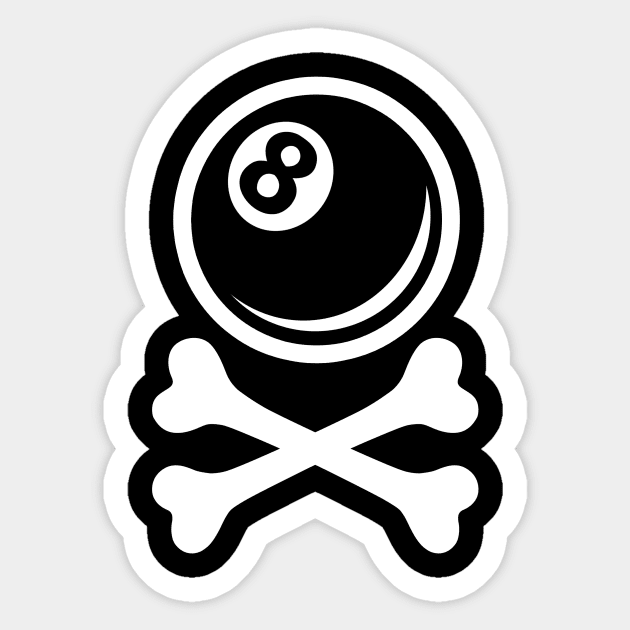 8 BALL AND CROSSBONES Sticker by ANDCROSSBONES